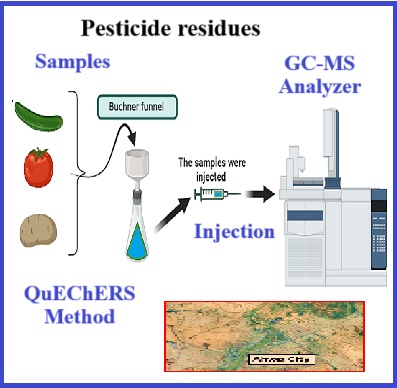 Determination and evaluation of pesticide residues in vegetables using gas chromatography-mass spectrometry
